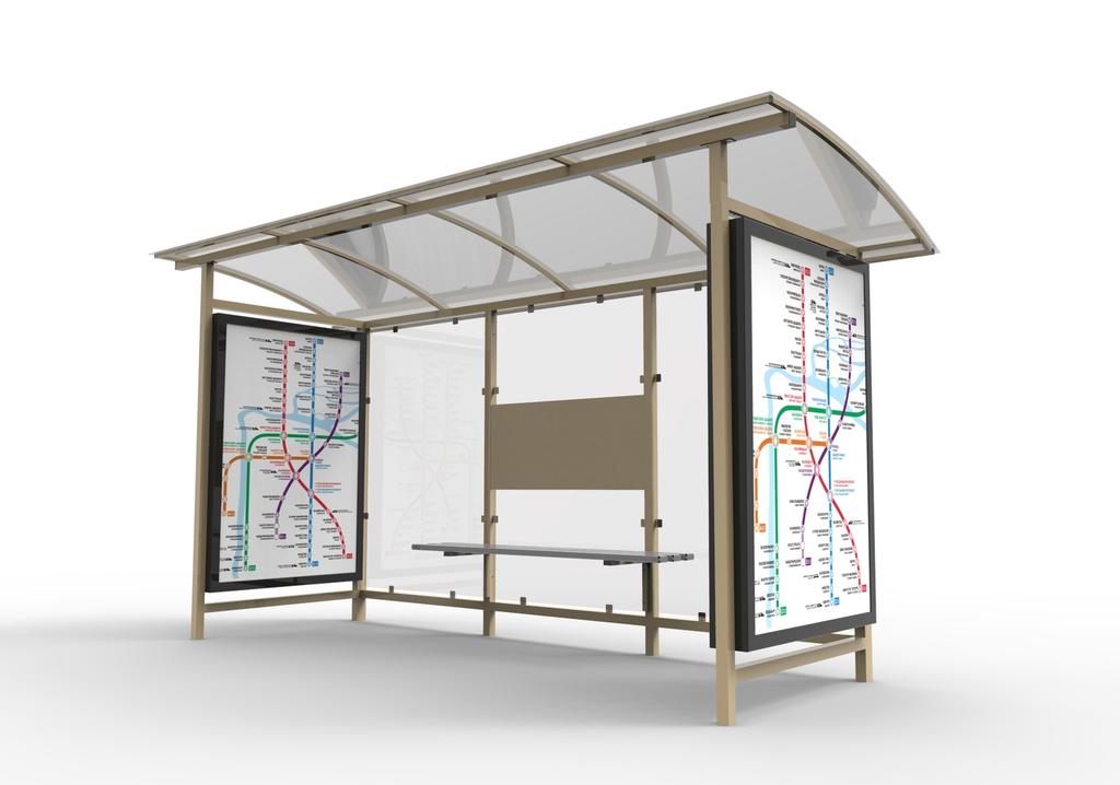 Остановочный павильон AA-1003 3000 х1900 х2500 полимерное бетонирование
						 (Н.Новгород)